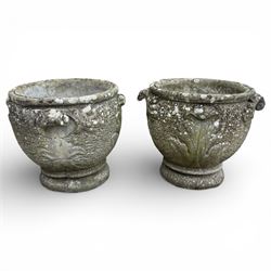 Three cast stone 20th century urns 