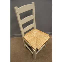  Set six painted ladder back chairs, (5+1)  