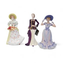Four Coalport figures comprising Diana Princess of Wales ltd.ed no. 12194/12500, boxed, two Age of Elegance; First Waltz and Regents Park and Beau Monde Juliette, together with two Limited Edition Royal Worcester figures comprising Sweet Rose, no.3694/9500, and Sweet Violet, no. 3694/9500 and others figures (10)