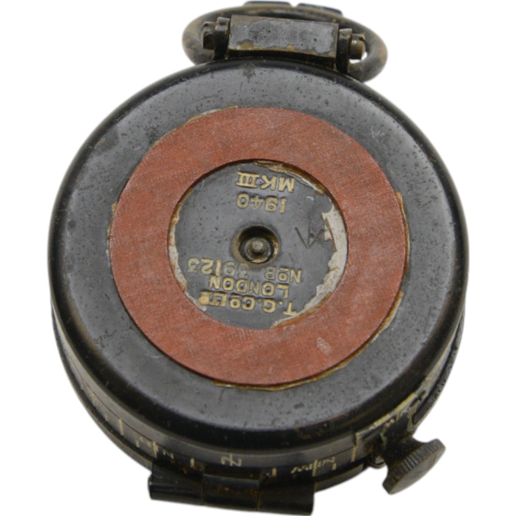 WWII three T.G & Co compasses, comprising two MKIII military compasses, dated 1940 and 1945 and Magnetic Marching Compass, Mark 1