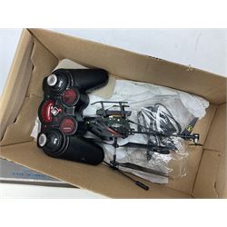 Scientific toys including Electronic Experiment Kit; Fuel Cell Car Science Kit; Robot Kits 6-in-1 Educational Solar Kit; all boxed; remote control helicopter; and two others