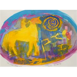 Gillian Ross Kelsey (British 1935-2025): 'The Celtic Horse No 3', mixed media on paper sig...