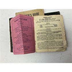 WW2 German War Pass (Wehrpass) identification paperwork for Walter Fensterseifer 2nd type booklet dated 8/6/1940, with signed photo of recipient in civilian suit. Born 31st January 1921. Numerous entries; together with quantity of small private photographs of German soldiers; One Million mark banknote 1923; 30th Corps in Germany booklet with Formation badge; and other WW2 paper ephemera