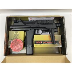 Gamo MP-9 .177 cal. semi-auto blowback pellet/BB CO2 gun, serial no.14J39179, L30cm; on original box with accessories and paperwork  NB: AGE RESTRICTIONS APPLY TO THE PURCHASE OF AIR WEAPONS.