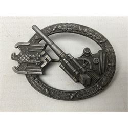 Three WW2 German badges - Close Combat Clasp; Army Flak badge; and Wound badge