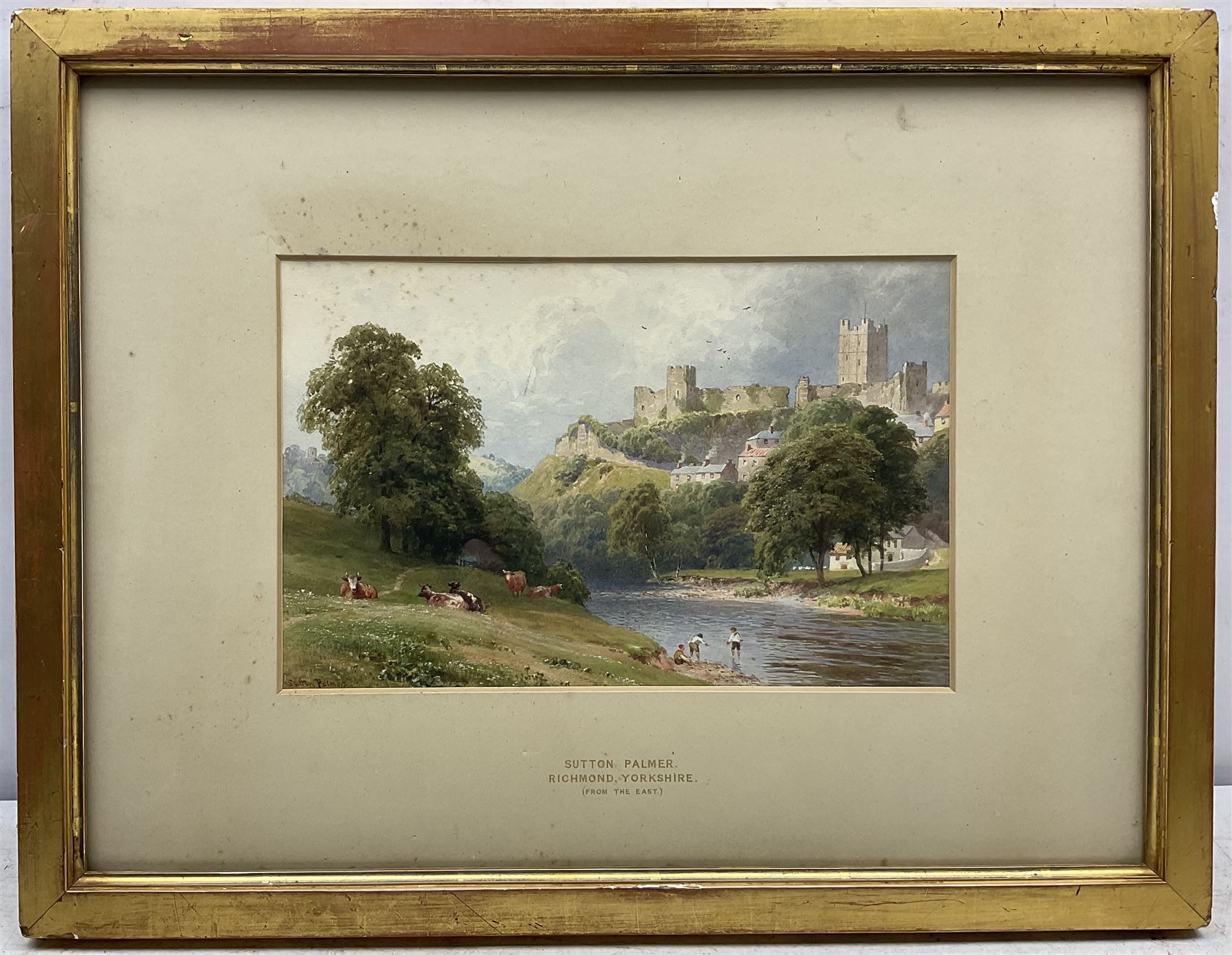 Harold Sutton Palmer (British 1854-1933): 'Richmond Yorkshire from the East', watercolour signed, titled on the mount 17cm x 27cm 
Provenance: with Thomas Agnew & Sons, London, label verso