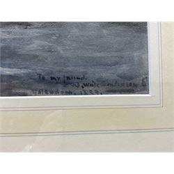 Frank Henry Mason (Staithes Group 1875-1965): 'Volendam', watercolour signed titled and inscribed 'To my friend W. Waite Sanderson 1899', 23cm x 34cm 
Provenance: with T B & R Jordan Fine Art Specialists, Stockton on Tees, label verso