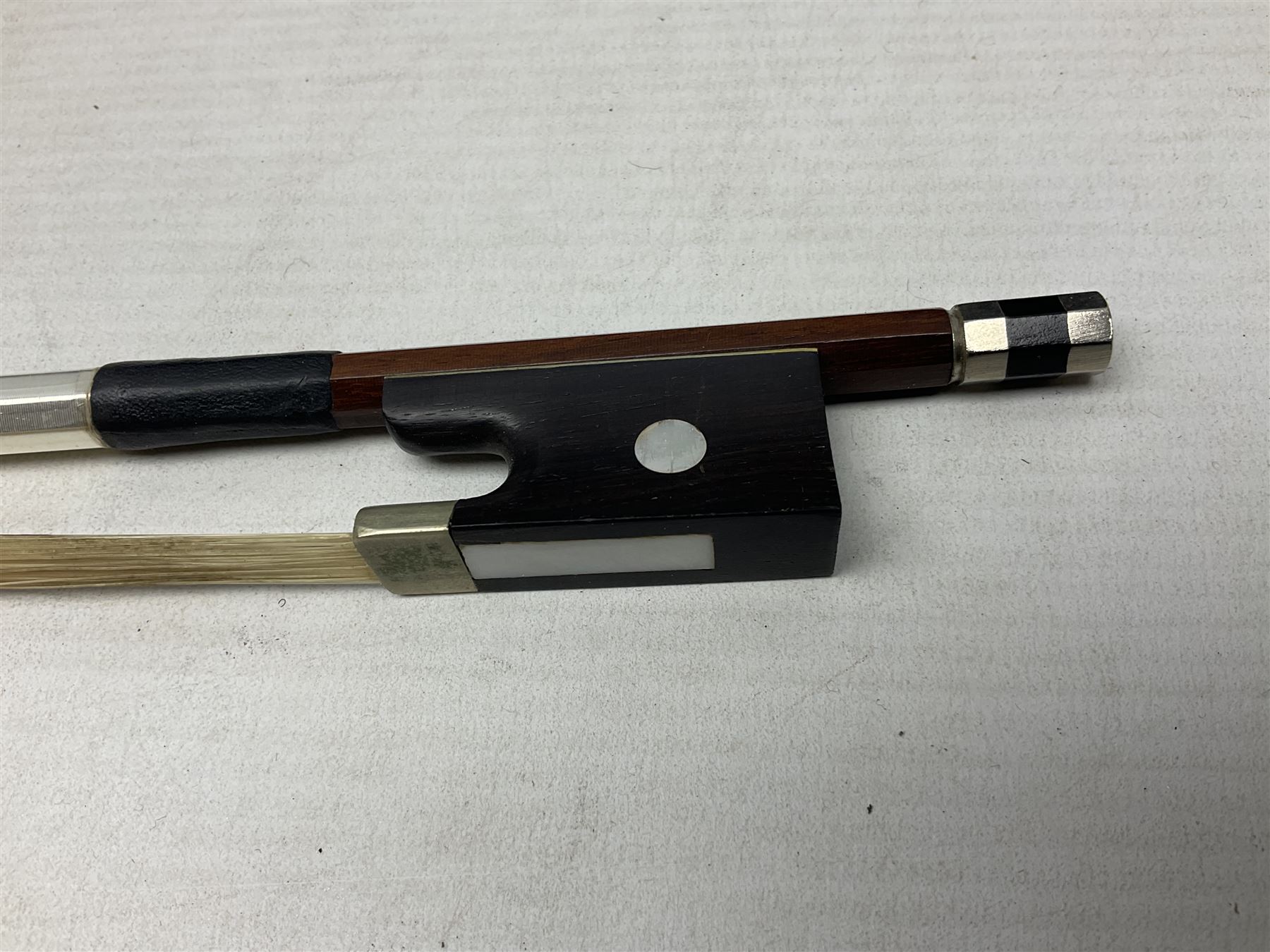 German Hopf violin c1900 with 35.5cm two-piece maple back impressed HOPF, maple ribs and spruce top, also marked HOPF internally L58.5cm overall; in Maidstone ebonised wooden coffin case with bow