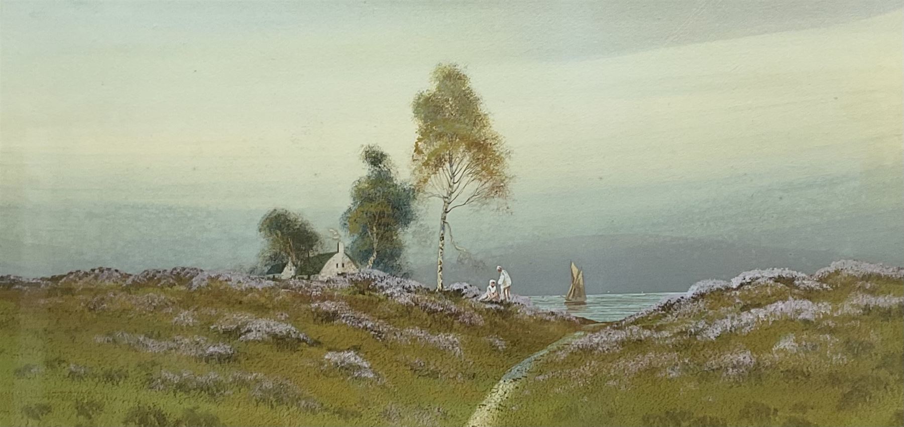 Herbert Tomlinson (British 1845-1931): Clent Hills Worcestershire, pair gouaches signed and dated 1908, 27cm x 53cm