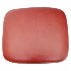 Bardi, Italy - two-seat sofa and footstool, upholstered in deep red leather, stool 72x63x39cm 