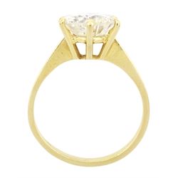 18ct gold single stone round brilliant cut diamond ring, stamped 750, diamond approx 3.00 carat