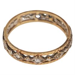 9ct gold paste set eternity ring, hallmarked