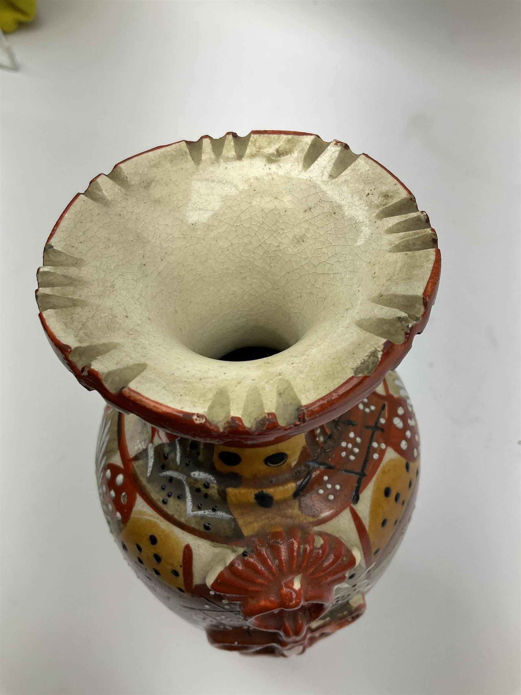 Collection of mostly Oriental ceramics, to include three 20th century Japanese Satsuma vases, two Japanese Imari plates, etc. 