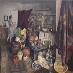 Neil Tyler (British 1945-): 'Antiques Trade', oil on board signed and dated '95, 122cm x 122cm
Provenance: the artist's private collection, illustrated 'Works from the Studio of Neil Tyler' pub. 2020