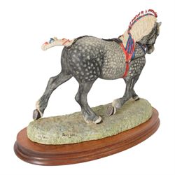 Border Fine Arts Percheron Supreme Champion on wooden plinth, H26cm