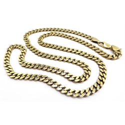  9ct gold flattened chain necklace hallmarked 52cm approx 27gm  