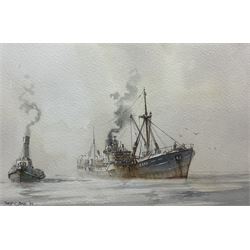 David C Bell (British 1950-): Hull Trawler 'Kingston Diamond', watercolour signed and dated '95, 15cm x 23cm