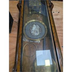 Reproduction Dutch lantern clock, eight day clock movement and a walnut cased regulator clock for restoration