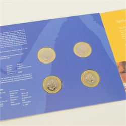 The Royal Mint Queen Elizabeth II 2002 Manchester Commonwealth Games four coin two pound coin cover