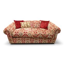 Tetrad - grande two seat 'Elgar' sofa of traditional Chesterfield shape with rolled arms, ...