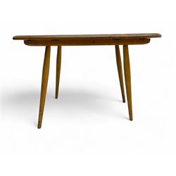 Lucian Ercolani for Ercol - mid-20th century elm and beech occasional table, rectangular top with rounded corners, on tapered supports