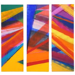 Gillian Ross Kelsey (British 1935-2025): 'Green Triangle 1' 'Green Triangle 2' and 'Sandba...