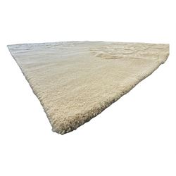 Laura Ashley - India made Claverton ground rug, monochromic taupe ground with relief floral motifs in a soft cream shade