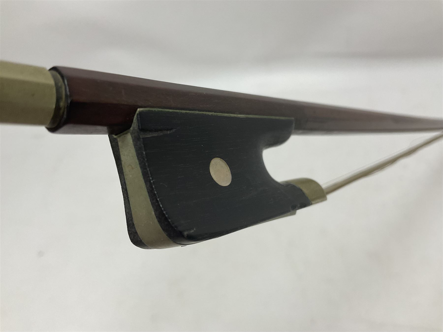 Cello bow possibly made from pernambuco or Brazilwood 