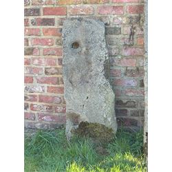 17th / 18th century carved stone gatepost. H112cm x 45cm.