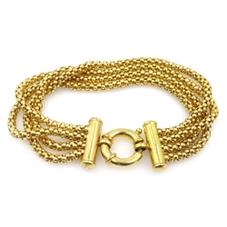  9ct gold four strand bracelet stamped 375, approx 21.8gm  