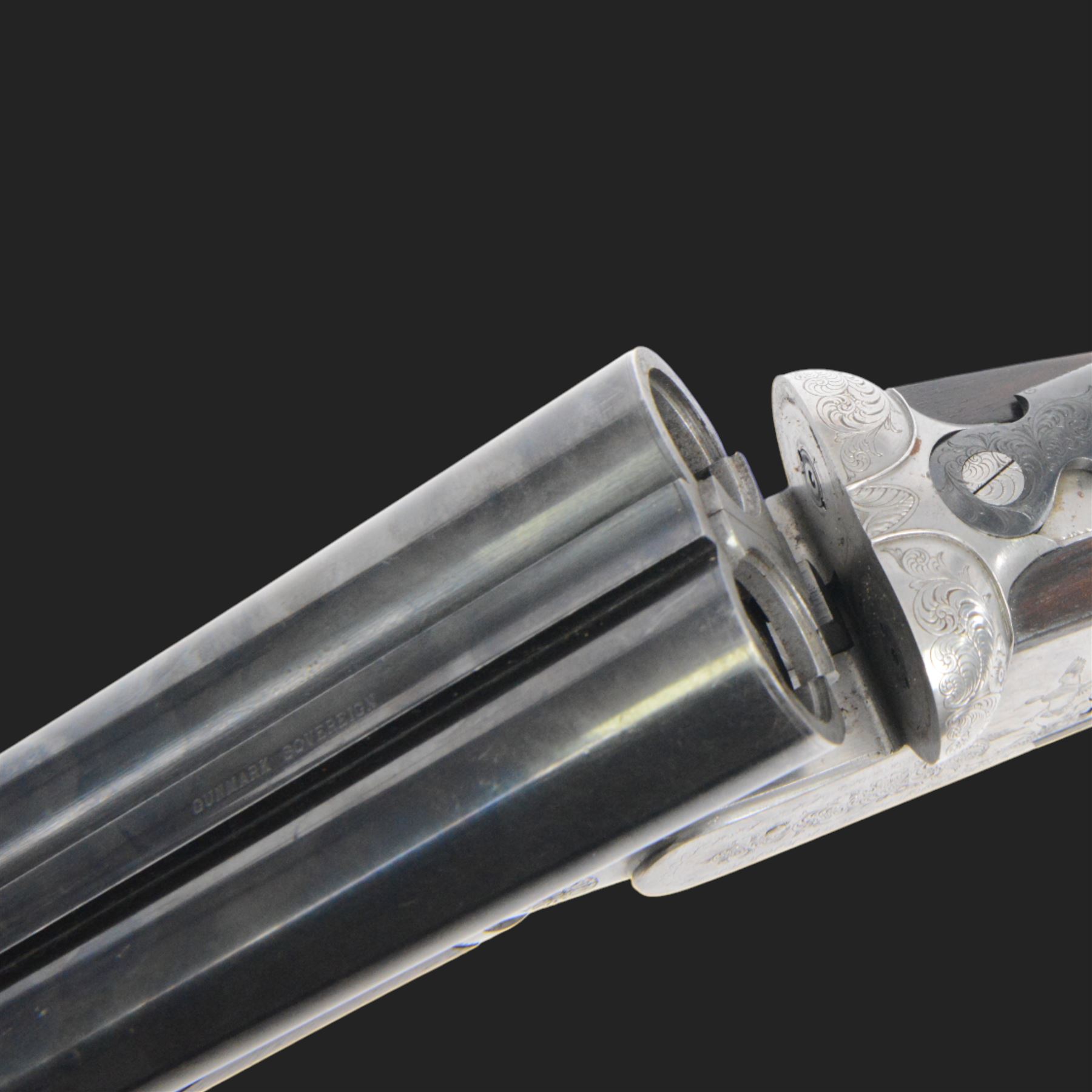 Giovanelli-engraved 12 bore double trigger side plate boxlock ejector, side by side double barrel shotgun with 69cm (27