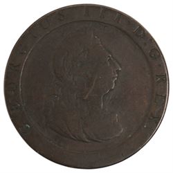 Collection of 18th century and later Great British coins, including 1797 cartwheel two pence, 1797 cartwheel one penny, William IV 1836 silver half crown, Queen Victoria 1890 silver half crown, eight silver shillings 1817-1914, nine silver shillings 1921-1945, collection of silver threepences, and further copper coins