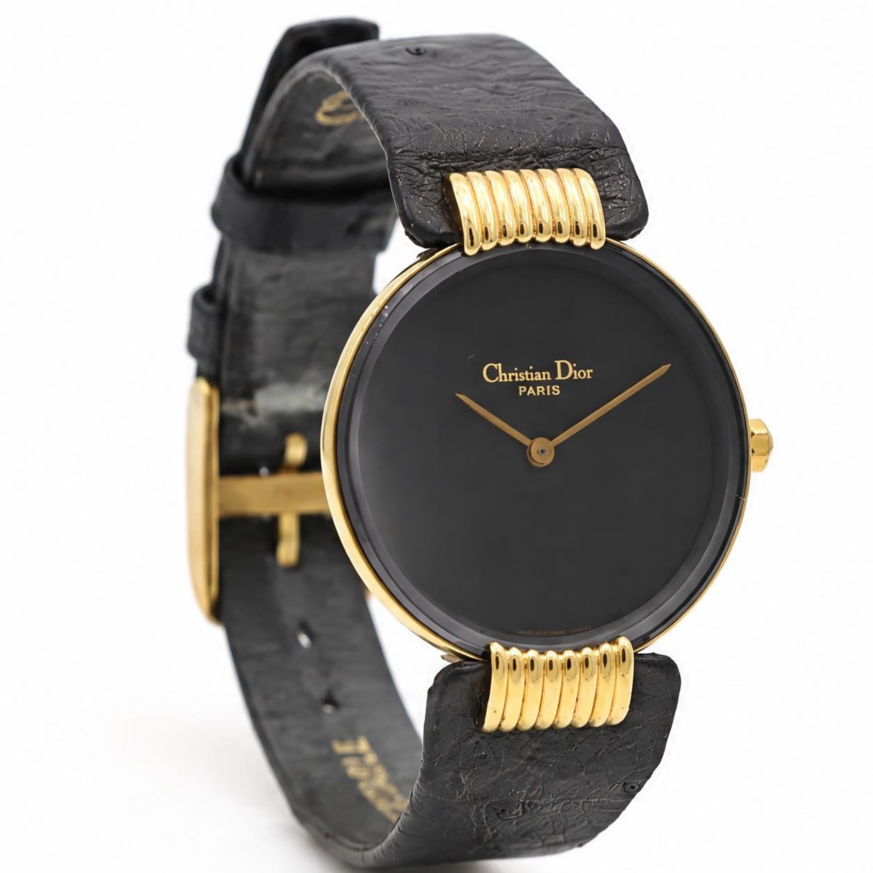Christian Dior Bagheera Black Moon ladies gold-plated quartz wristwatch, boxed