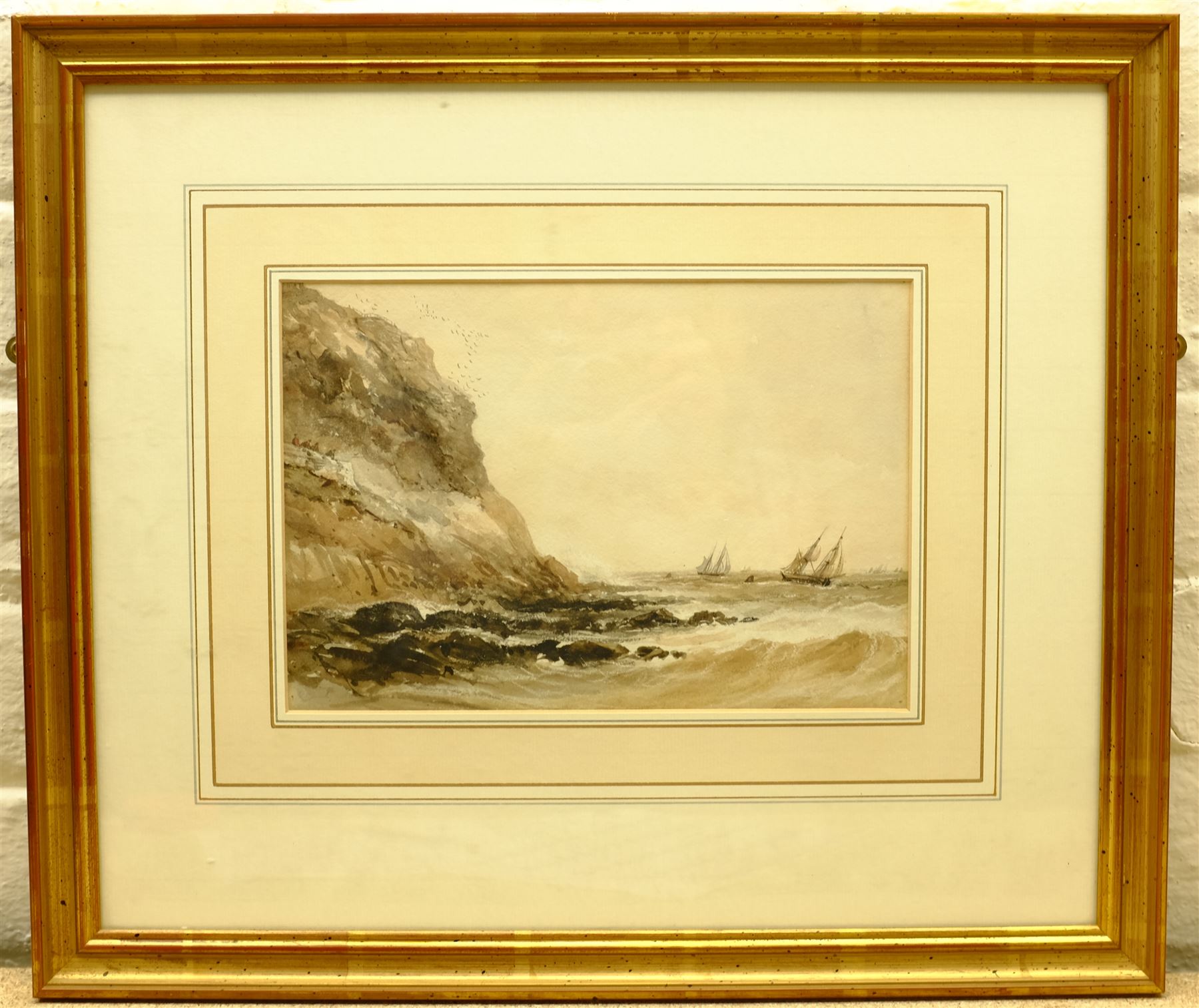 Henry Barlow Carter (British 1804-1868): Shipping in Distress off the Coast, watercolour signed 18cm x 26cm