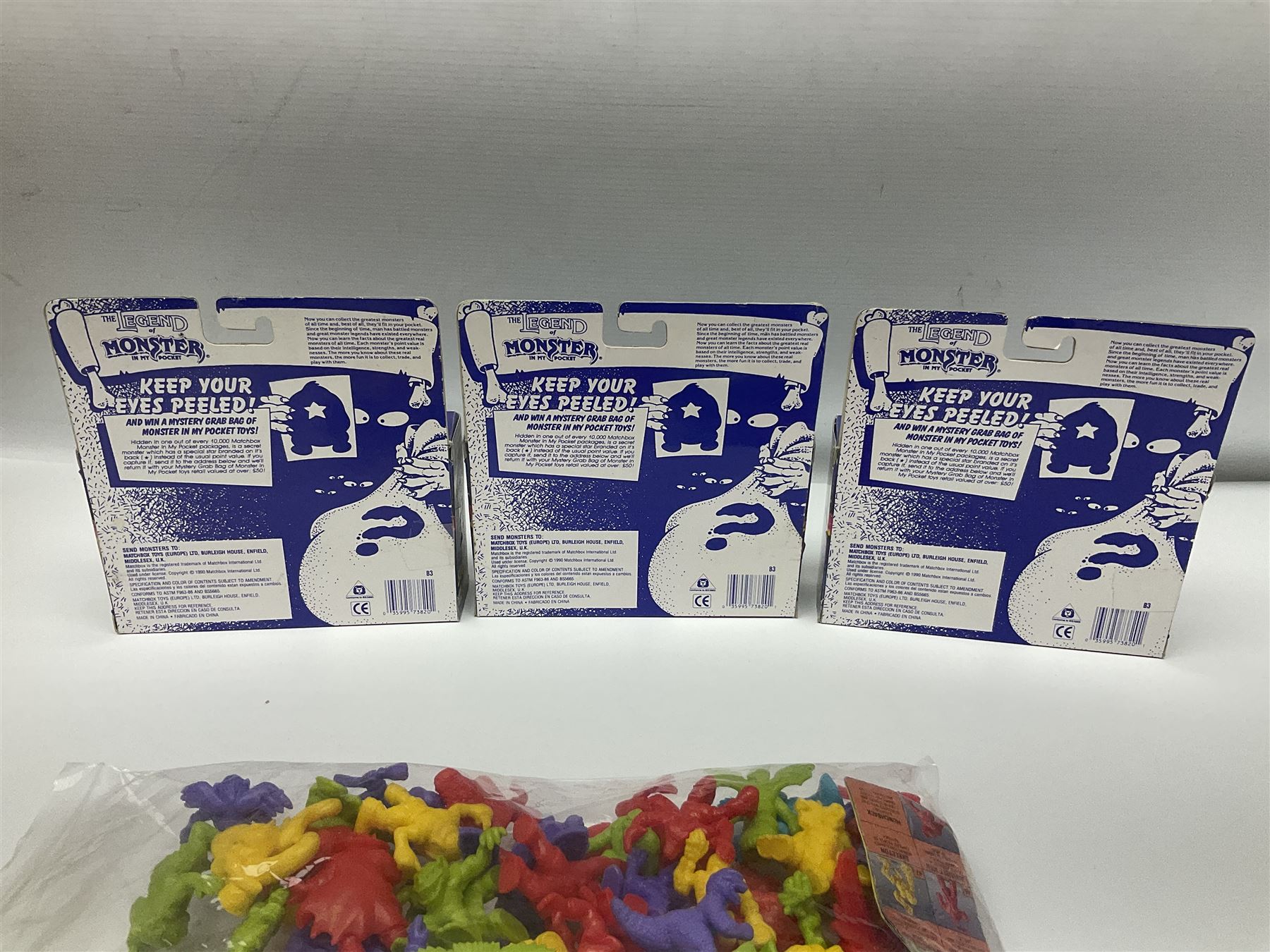 1990s Matchbox Monster in my Pocket - over seventy figures including full set of forty-three; and three empty Secret 12-Pack boxes
