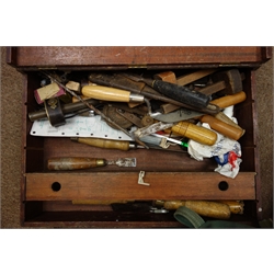  Two vintage suit cases with various hand tools  
