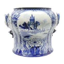 Large 20th century Delft blue and white 