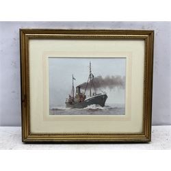 Roger Davies (British 1945-): 'Pentland Firth' - Hull Trawler H123, watercolour signed, titled and dated 1987 on artist's studio label verso 23cm x 30cm