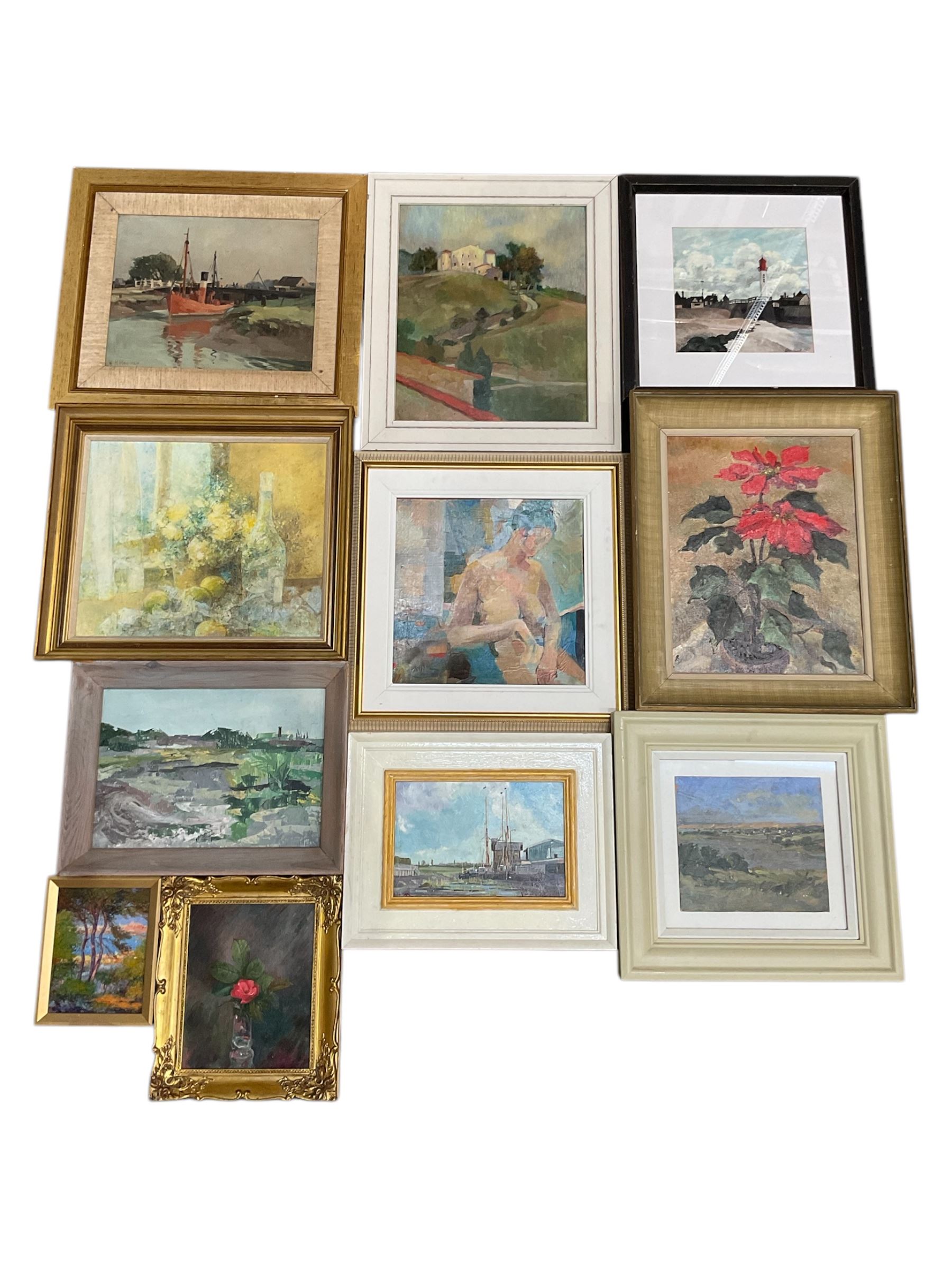 Collection of contemporary oil paintings, artists including J Walpole Pring, E Hartley Mooney, Patrick Lane, Peter Sunderland, John Rogers, Martin Dutton, Bruce Hurn, etc (11)