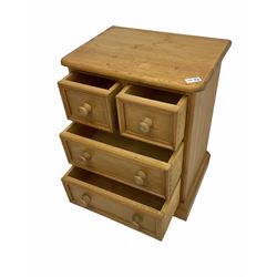 Small pine chest, two short and two long drawers