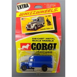  Corgi Junior Whizzwheels Ironside Police Van No.1007, with figure in wheelchair, in (opened) blister pack, side decals present but stuck to the underside  
