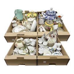 Royal Worcester miniature loving cup, Royal Doulton Wendy figure HN 2109, Lladro dish, two Giuseppe Armani figures, Staffordshire style figural vase, Crown Devon Fieldings blush ivory ewers and twin handled vases, Villeroy & Boch, Royal Doulton, Carlton Ware, Masons ironstone, other ceramics, teawares etc in four boxes