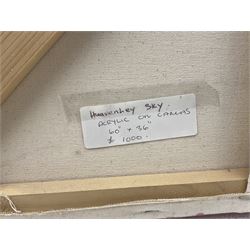 Alice Maw (British 1942-):  ‘Heavenly Sky - South Bay Scarborough’, acrylic on canvas signed, titled verso 92cm x 153cm (unframed)