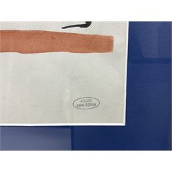 Andre Derain (French 1880-1954): Carnival Figures, watercolour signed with studio stamp 29cm x 41cm