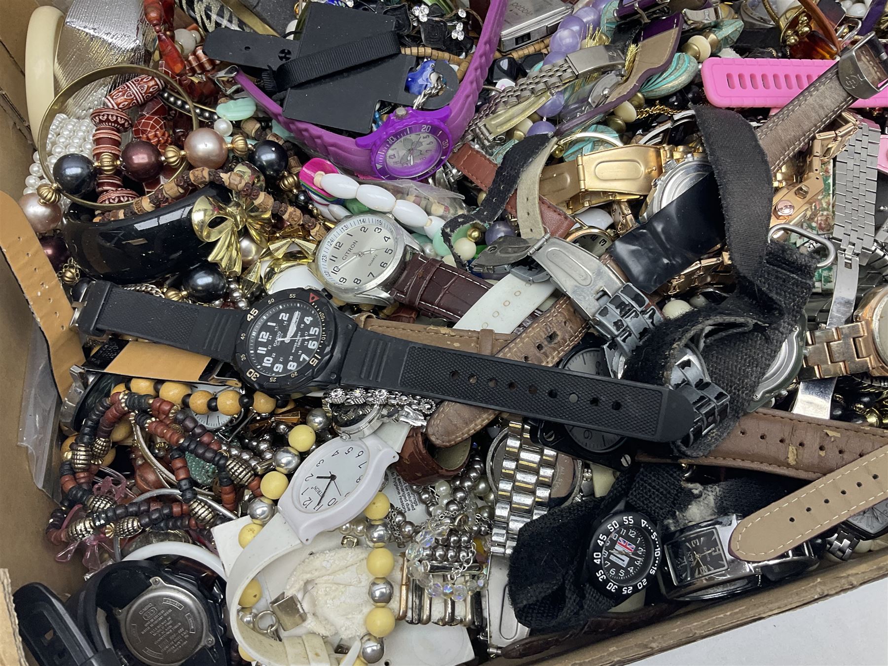 Large collection of mainly costume jewellery with some silver jewellery and watches to include Maurice Lacroix