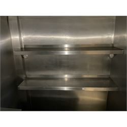 Three Sissons stainless steel shelves- LOT SUBJECT TO VAT ON THE HAMMER PRICE - To be collected by appointment from The Ambassador Hotel, 36-38 Esplanade, Scarborough YO11 2AY. ALL GOODS MUST BE REMOVED BY WEDNESDAY 15TH JUNE.