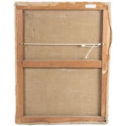 Bella Brisel (Israeli 1929-1982): Study of Heads, oil on canvas signed c. 1960, 65cm x 50cm (unframed)