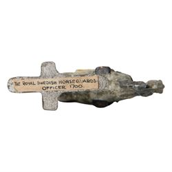 Holger Eriksson; rare hand-painted metal figure, modelled as Royal Swedish horse guards officer 1700, H8cm