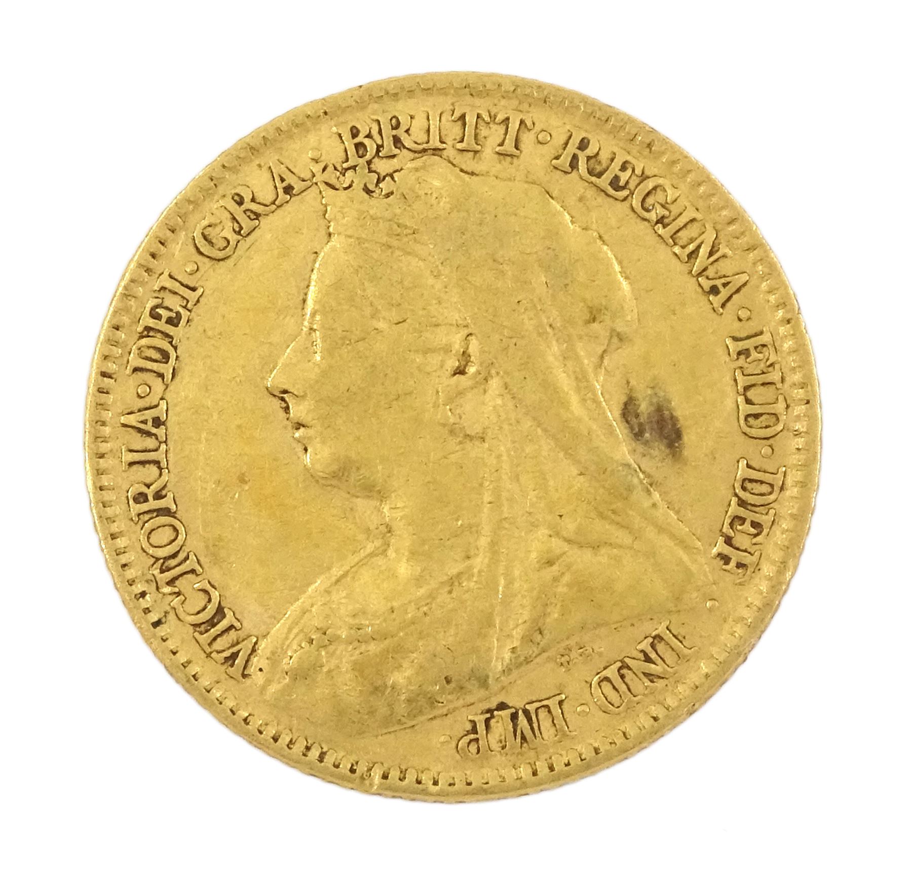 Queen Victoria 1894 gold half sovereign coin