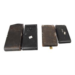Four Eastman Kodak Co. folding cameras, comprising No. 3-A Folding Autographic Brownie, No. 3-A Folding Pocket Kodak model B-4, No. 1 Kodak Junior and No. 3  Folding Pocket Kodak model C